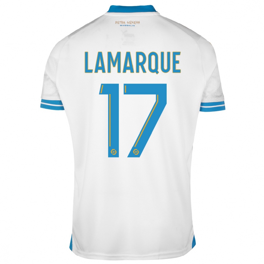 キッズフットボールアレ・ラマルク#17白ホームシャツ2023/24ジャージーユニフォーム