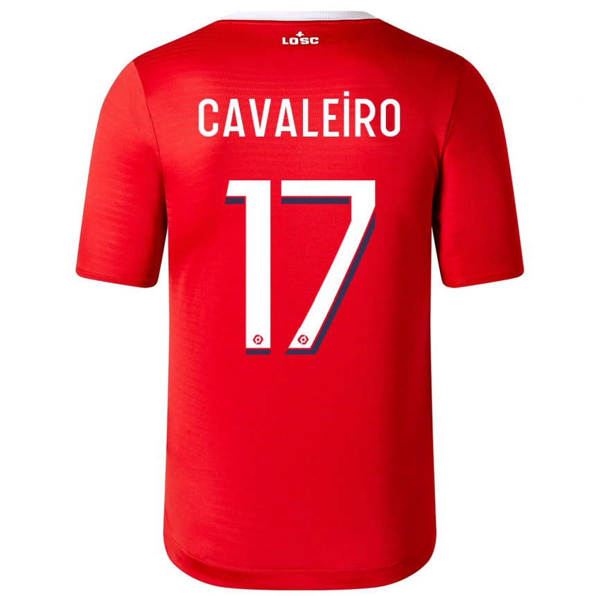 キッズフットボールイヴァン・カヴァレイロ#17赤ホームシャツ2023/24ジャージーユニフォーム