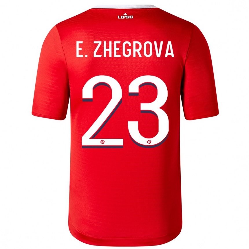 キッズフットボールエドン・ジェグロヴァ#23赤ホームシャツ2023/24ジャージーユニフォーム