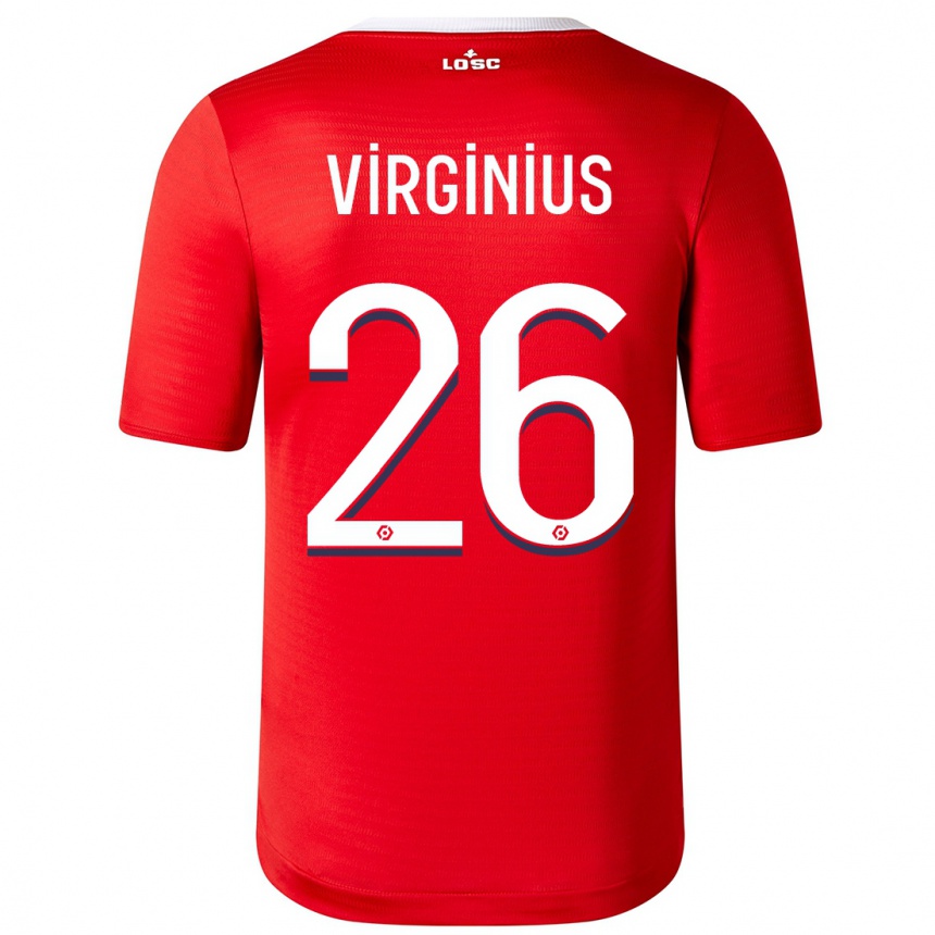 キッズフットボールアラン・ヴィルジニウス#26赤ホームシャツ2023/24ジャージーユニフォーム