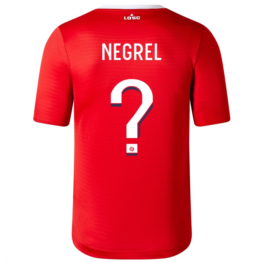 キッズフットボールトム・ネグレル#0赤ホームシャツ2023/24ジャージーユニフォーム