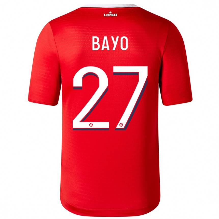 キッズフットボールモハメド・バヨ#27赤ホームシャツ2023/24ジャージーユニフォーム