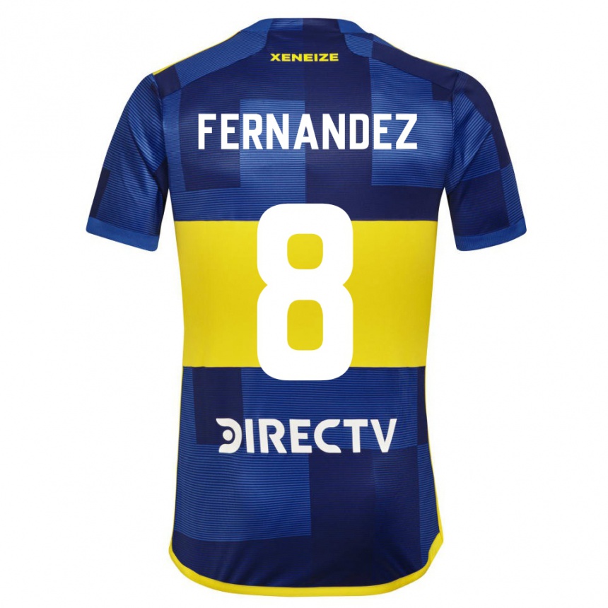 キッズフットボールギレルモ・フェルナンデス#8濃い青 黄色ホームシャツ2023/24ジャージーユニフォーム