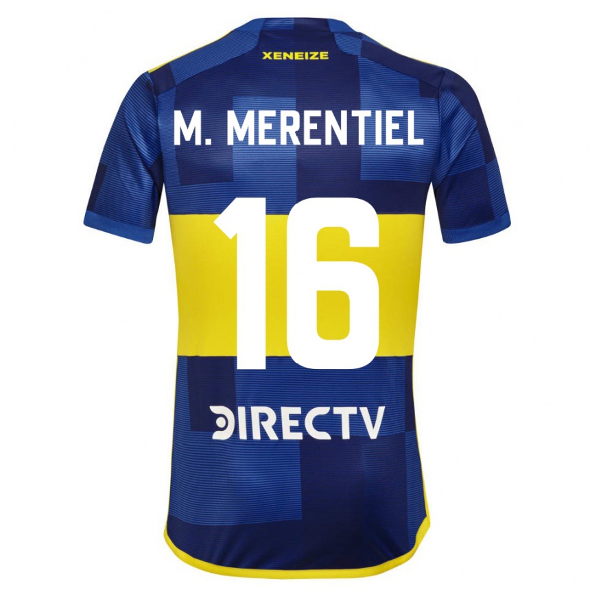 キッズフットボールミゲル・メレンティエル#16濃い青 黄色ホームシャツ2023/24ジャージーユニフォーム