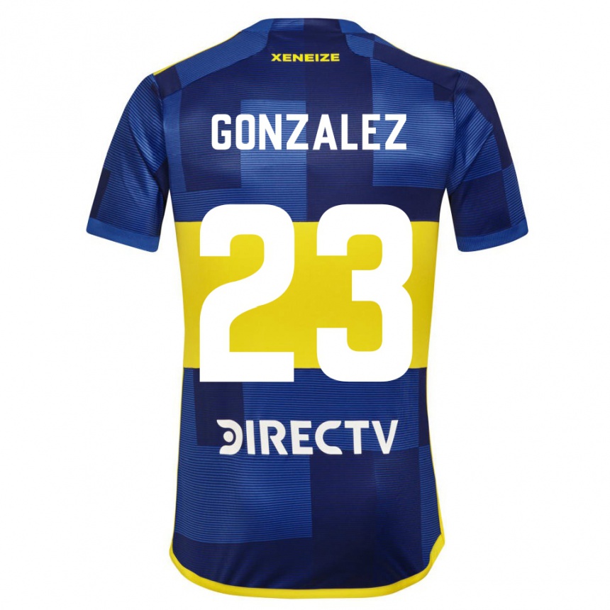 キッズフットボールディエゴ・ゴンザレス#23濃い青 黄色ホームシャツ2023/24ジャージーユニフォーム