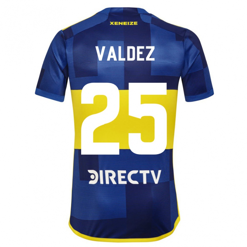 キッズフットボールブルーノ・バルデス#25濃い青 黄色ホームシャツ2023/24ジャージーユニフォーム