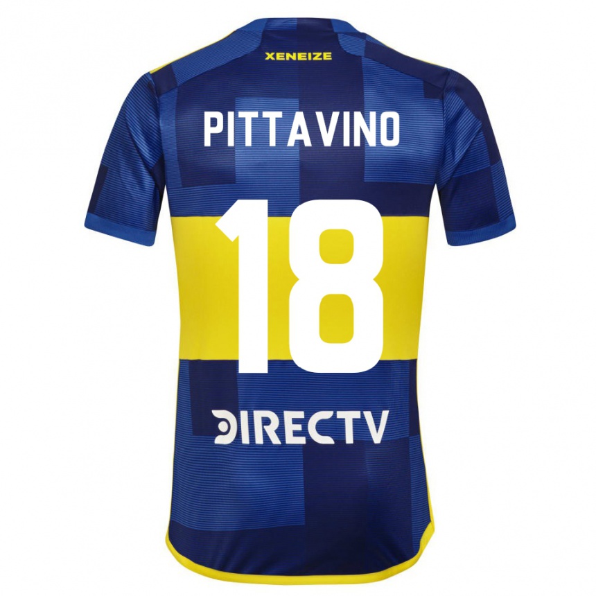 キッズフットボールロドリゴ・ピッタビーノ#18濃い青 黄色ホームシャツ2023/24ジャージーユニフォーム