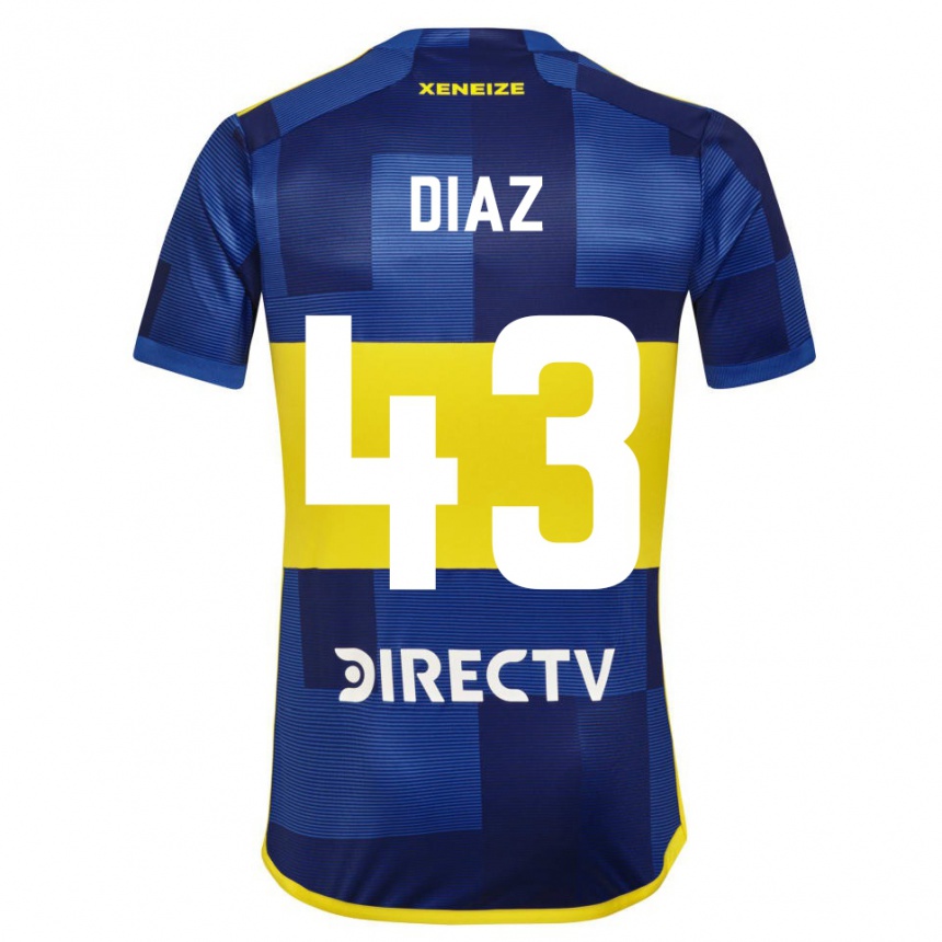 キッズフットボールトーマス・ディアス#43濃い青 黄色ホームシャツ2023/24ジャージーユニフォーム