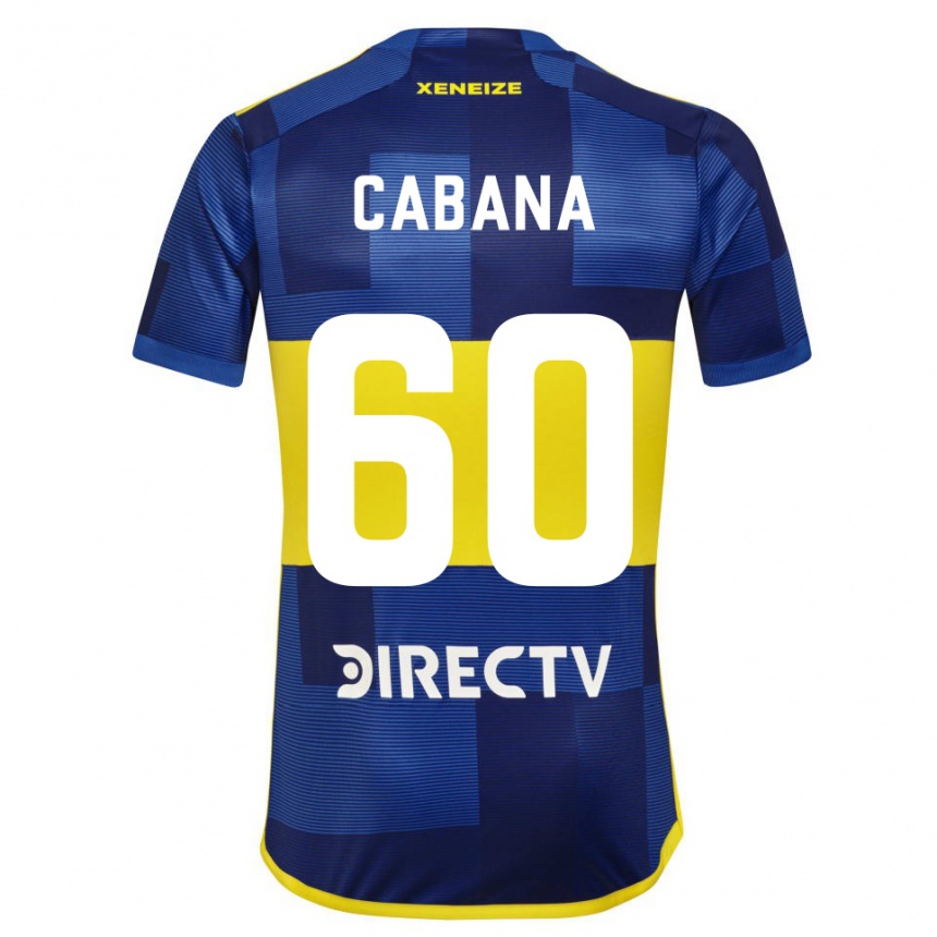 キッズフットボールフアン・パブロ・カバナ#60濃い青 黄色ホームシャツ2023/24ジャージーユニフォーム