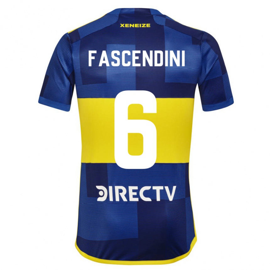 キッズフットボールヴァレンティン・ファセンディーニ#6濃い青 黄色ホームシャツ2023/24ジャージーユニフォーム