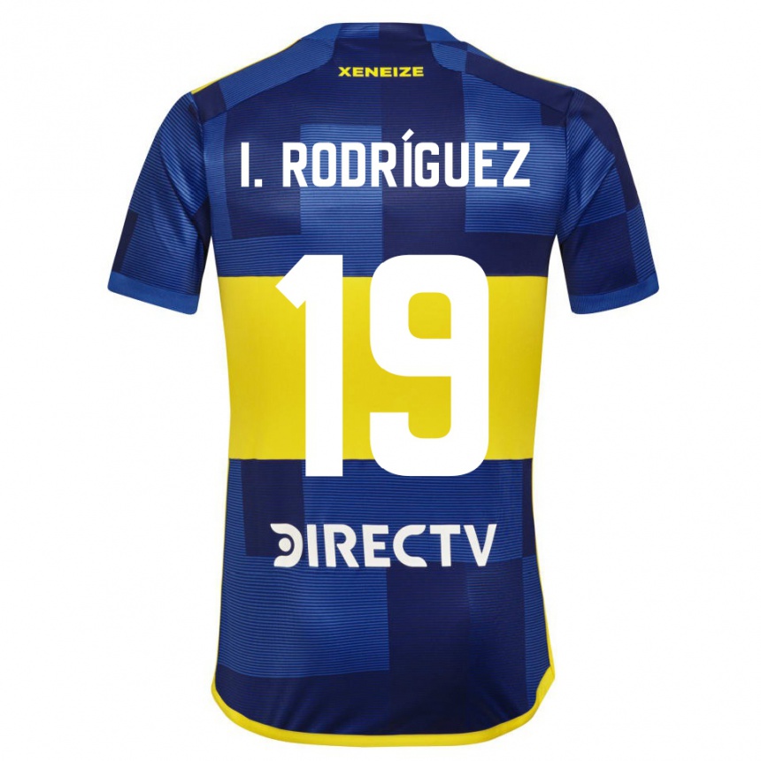 キッズフットボールイグナシオ・ロドリゲス#19濃い青 黄色ホームシャツ2023/24ジャージーユニフォーム