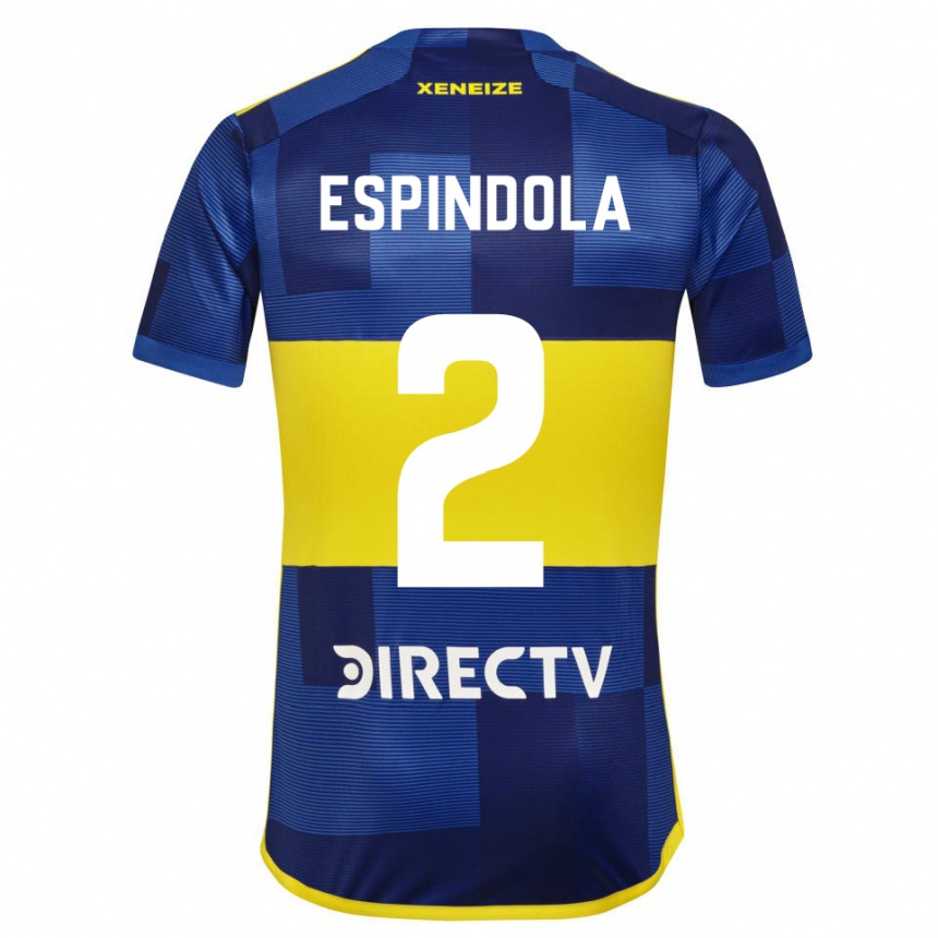 キッズフットボールノエリア・エスピンドラ#2濃い青 黄色ホームシャツ2023/24ジャージーユニフォーム