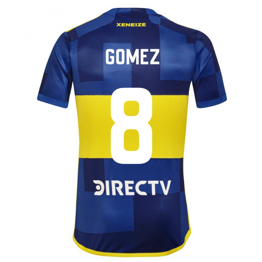 キッズフットボールカミラ・ゴメス・アレス#8濃い青 黄色ホームシャツ2023/24ジャージーユニフォーム