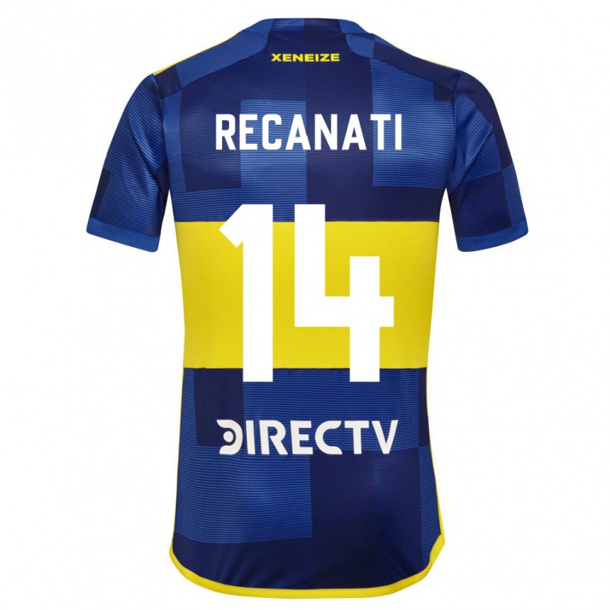キッズフットボールビアンカ・レカナーティ#14濃い青 黄色ホームシャツ2023/24ジャージーユニフォーム