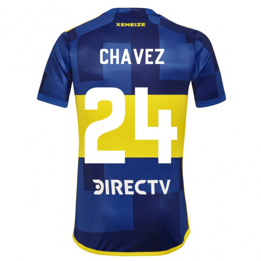 キッズフットボールマリア・ガブリエラ・チャベス・コルメナレス#24濃い青 黄色ホームシャツ2023/24ジャージーユニフォーム