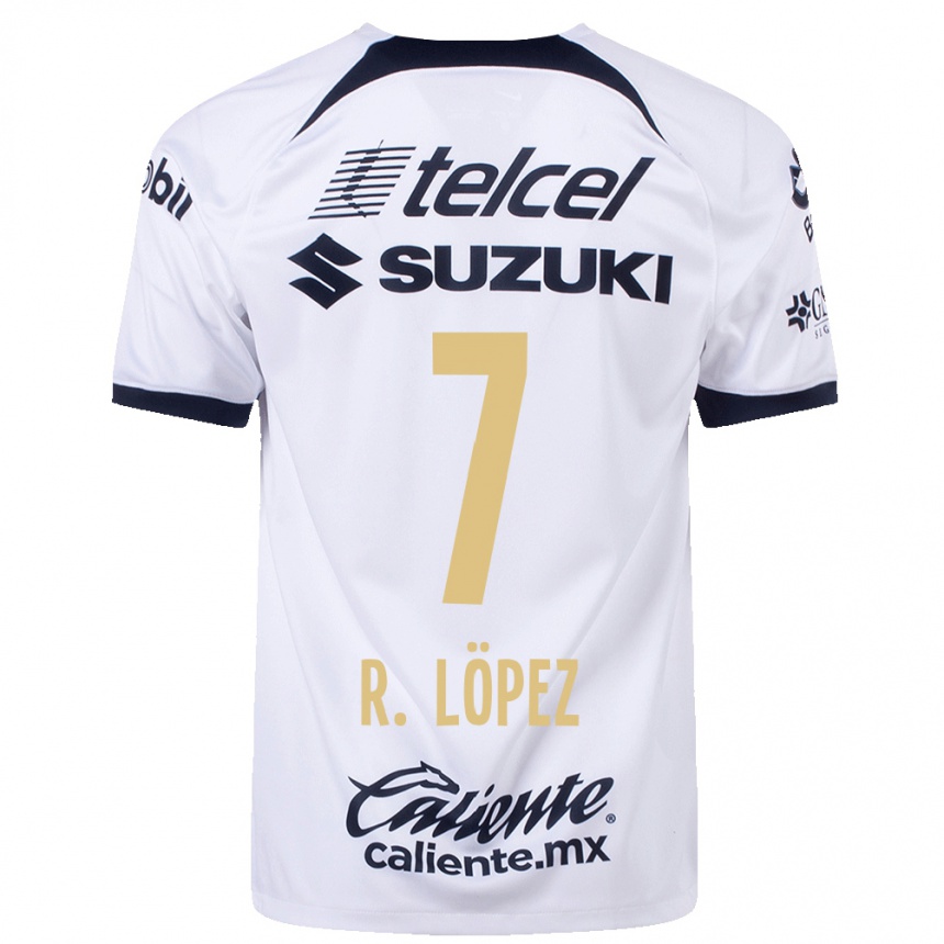 キッズフットボールロドリゴ・ロペス #7白ホームシャツ2023/24ジャージーユニフォーム