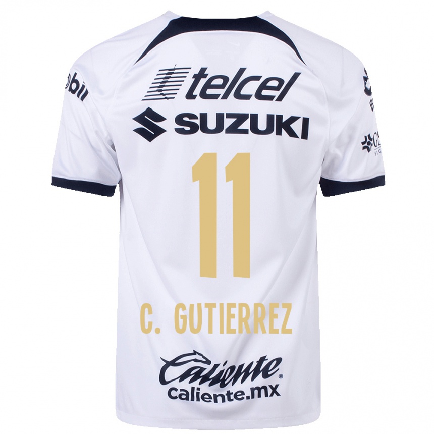 キッズフットボールカルロス・グティエレス#11白ホームシャツ2023/24ジャージーユニフォーム