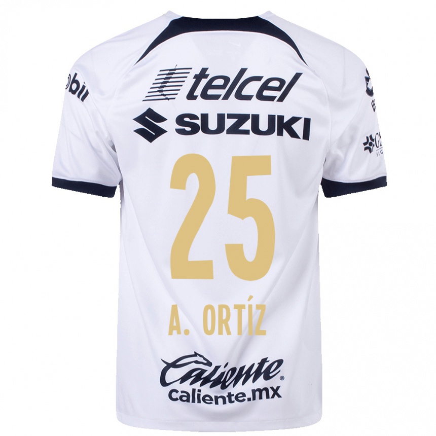 キッズフットボールアルトゥーロ・オルティス#25白ホームシャツ2023/24ジャージーユニフォーム