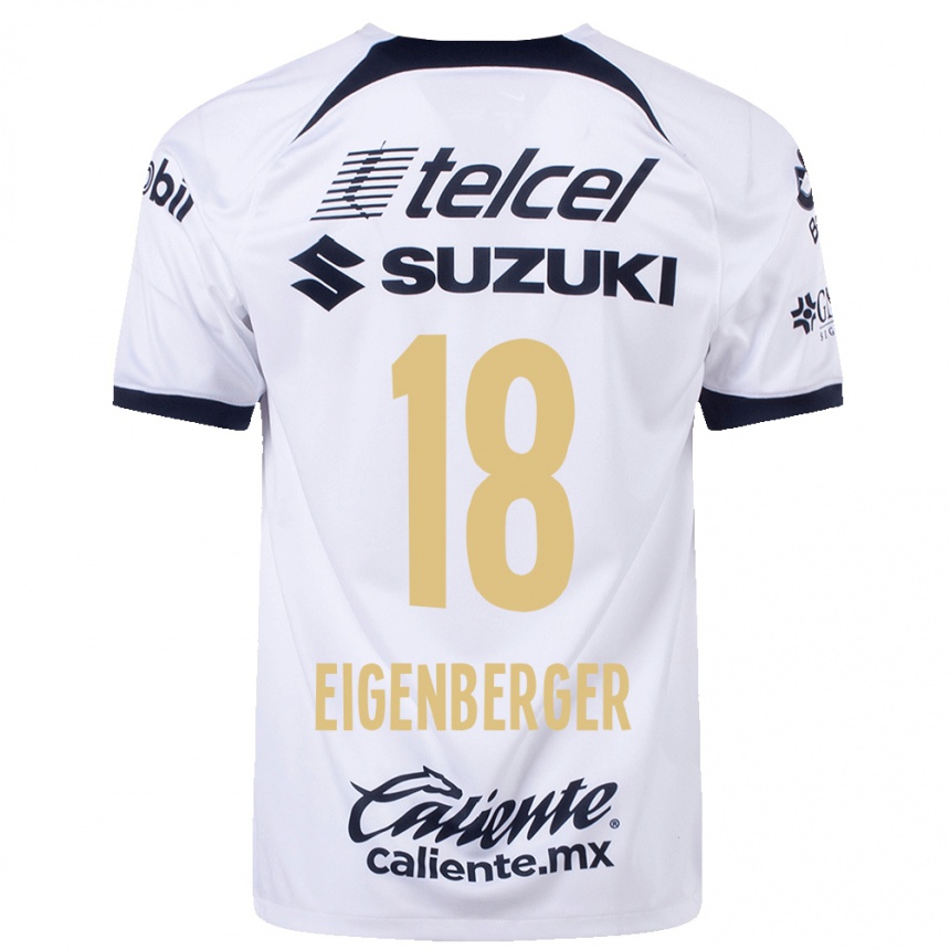 キッズフットボールチャンドラ・アイゲンベルガー#18白ホームシャツ2023/24ジャージーユニフォーム