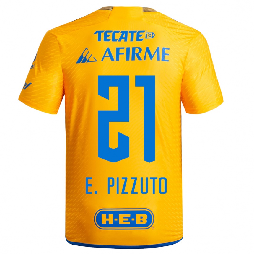 キッズフットボールエウジェニオ・ピッツート#21黄色ホームシャツ2023/24ジャージーユニフォーム