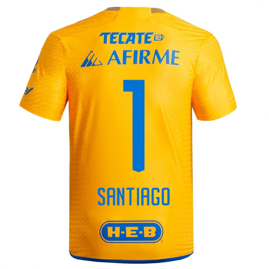 キッズフットボールセシリア・サンティアゴ#1黄色ホームシャツ2023/24ジャージーユニフォーム