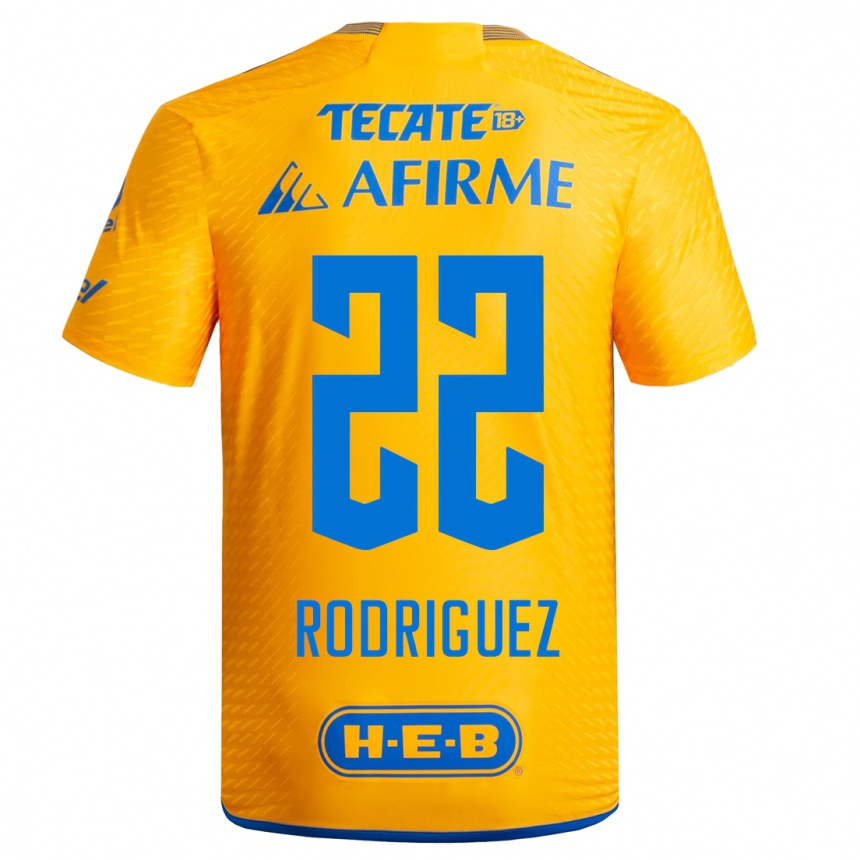 キッズフットボールアニカ・ロドリゲス#22黄色ホームシャツ2023/24ジャージーユニフォーム