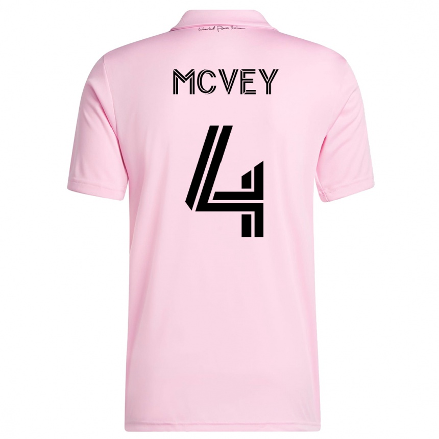 キッズフットボールクリストファー・マクベイ#4ピンクホームシャツ2023/24ジャージーユニフォーム
