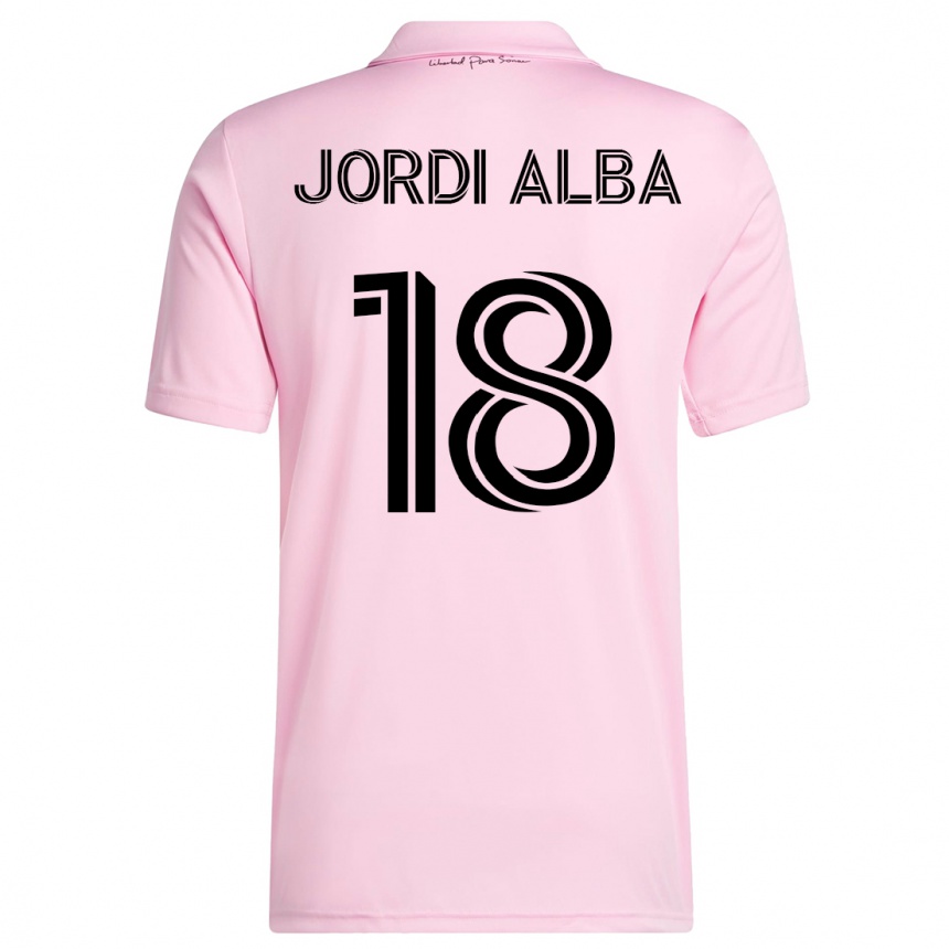 キッズフットボールジョルディ・アルバ#18ピンクホームシャツ2023/24ジャージーユニフォーム