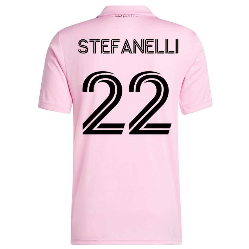 キッズフットボールニコラス・マルセロ・ステファネッリ#22ピンクホームシャツ2023/24ジャージーユニフォーム