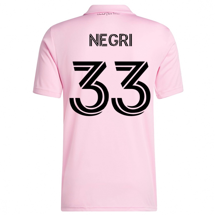 キッズフットボールフランコ・ネグリ#33ピンクホームシャツ2023/24ジャージーユニフォーム