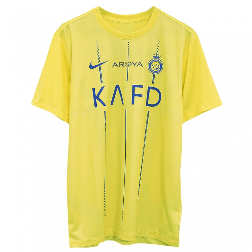 キッズフットボールモハメド・アル＝ファティル#4黄色ホームシャツ2023/24ジャージーユニフォーム