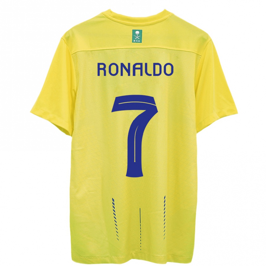 キッズフットボールクリスティアーノ・ロナウド#7黄色ホームシャツ2023/24ジャージーユニフォーム
