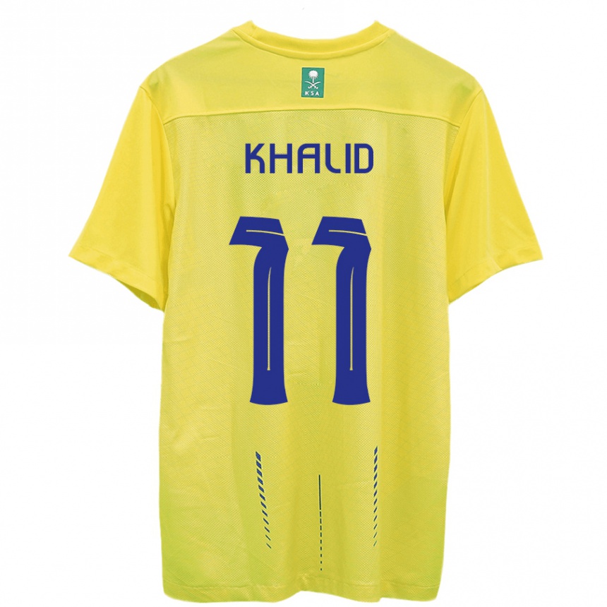 キッズフットボールハリド・ガナム#11黄色ホームシャツ2023/24ジャージーユニフォーム