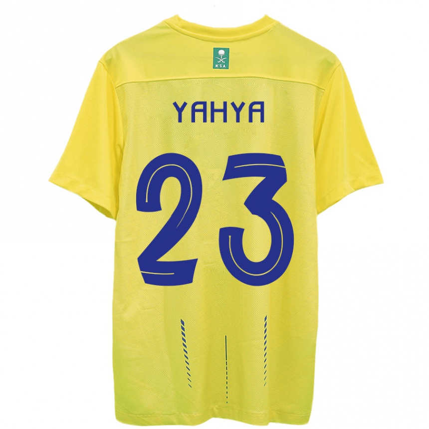 キッズフットボールアイマン・ヤヒヤ#23黄色ホームシャツ2023/24ジャージーユニフォーム