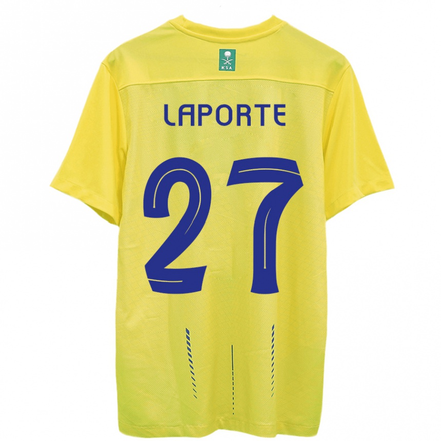 キッズフットボールアイメリク・ラポルテ#27黄色ホームシャツ2023/24ジャージーユニフォーム