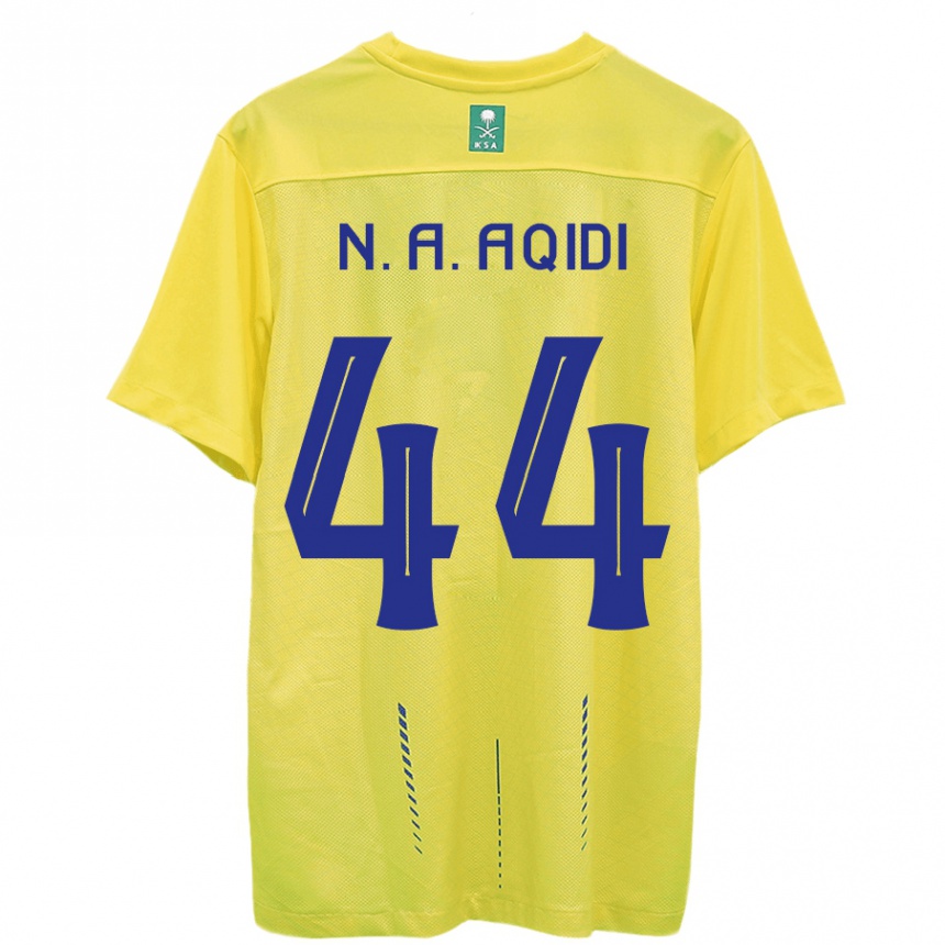 キッズフットボールナワフ・アクイーディ#44黄色ホームシャツ2023/24ジャージーユニフォーム