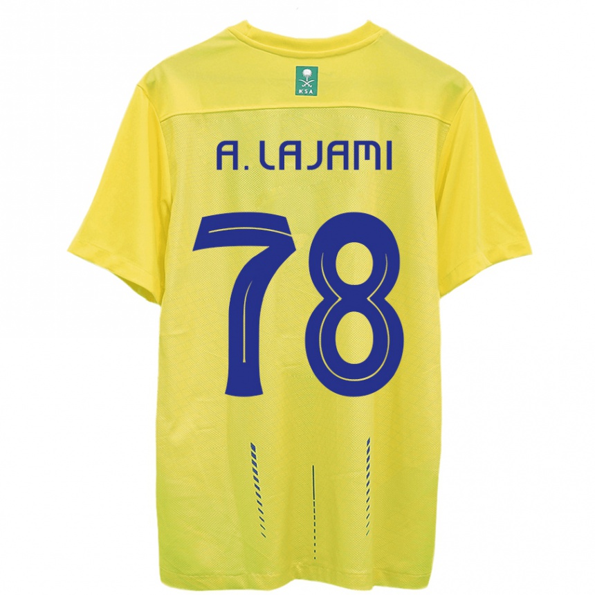 キッズフットボールアリ・アラジャミ#78黄色ホームシャツ2023/24ジャージーユニフォーム