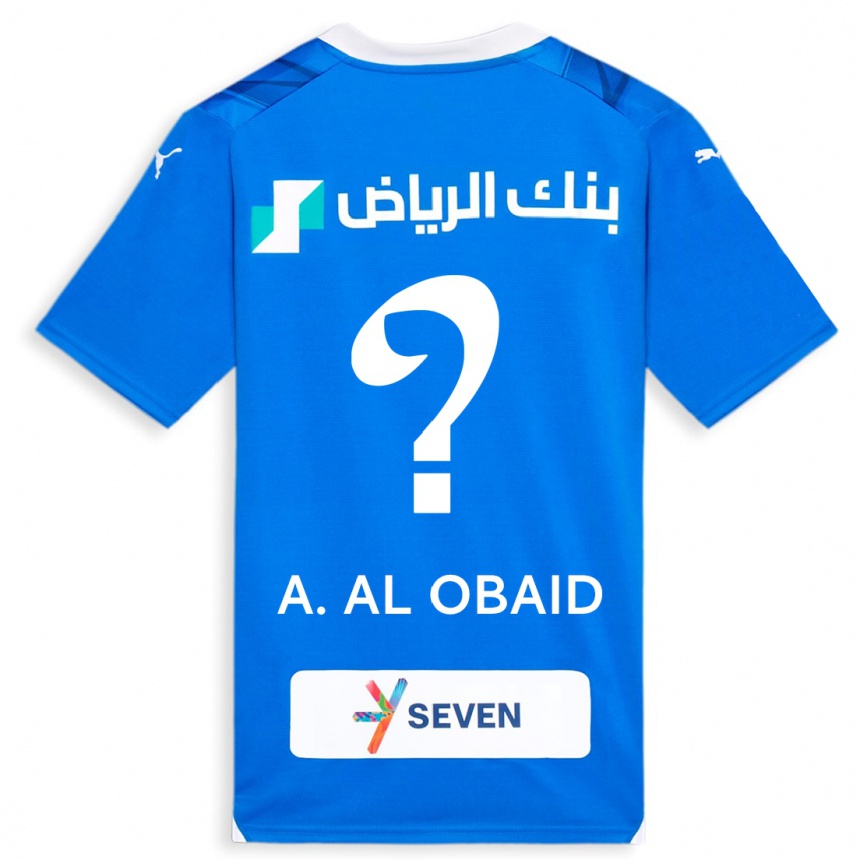 キッズフットボールアブドゥッラフマーン・アル・オバイド#0青ホームシャツ2023/24ジャージーユニフォーム
