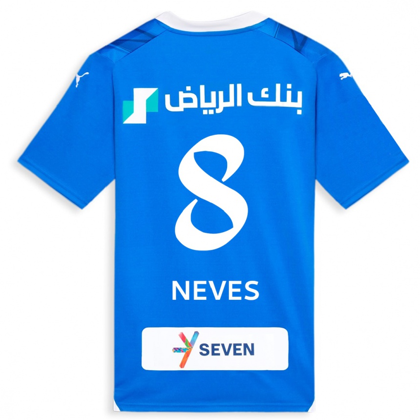 キッズフットボールルベン・ネヴェス#8青ホームシャツ2023/24ジャージーユニフォーム