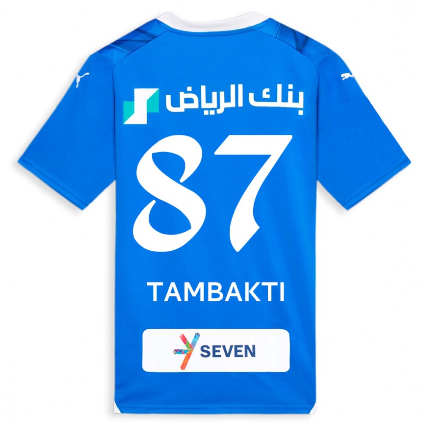 キッズフットボールハッサーン・トムバクティ#87青ホームシャツ2023/24ジャージーユニフォーム