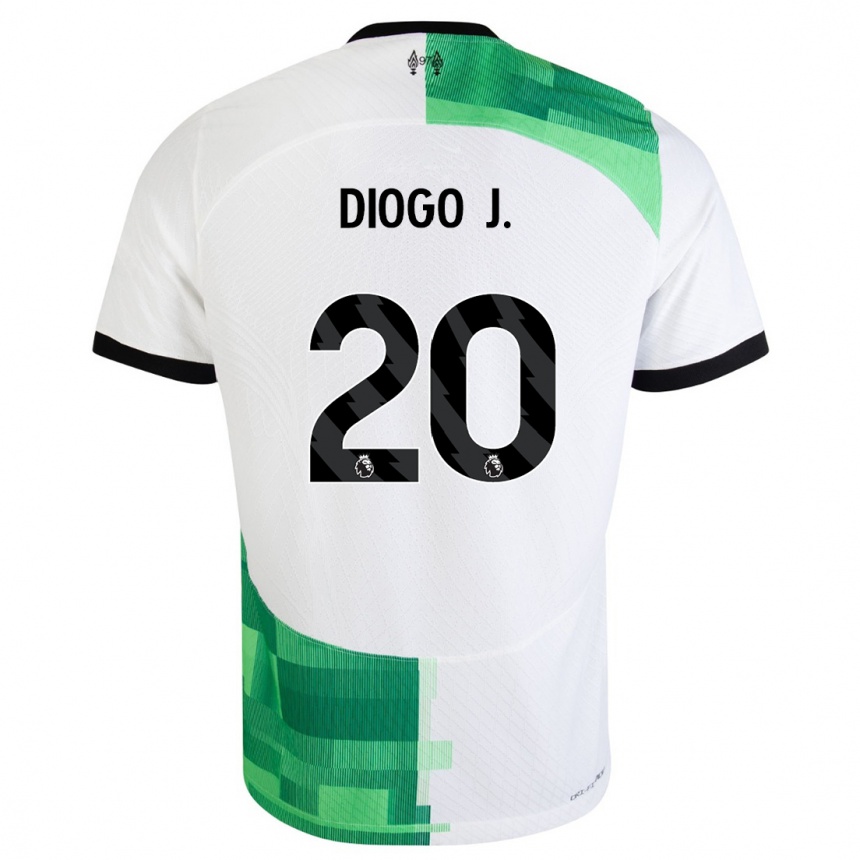 キッズフットボールディオゴ・ジョッタ#20ホワイトグリーンアウェイシャツ2023/24ジャージーユニフォーム