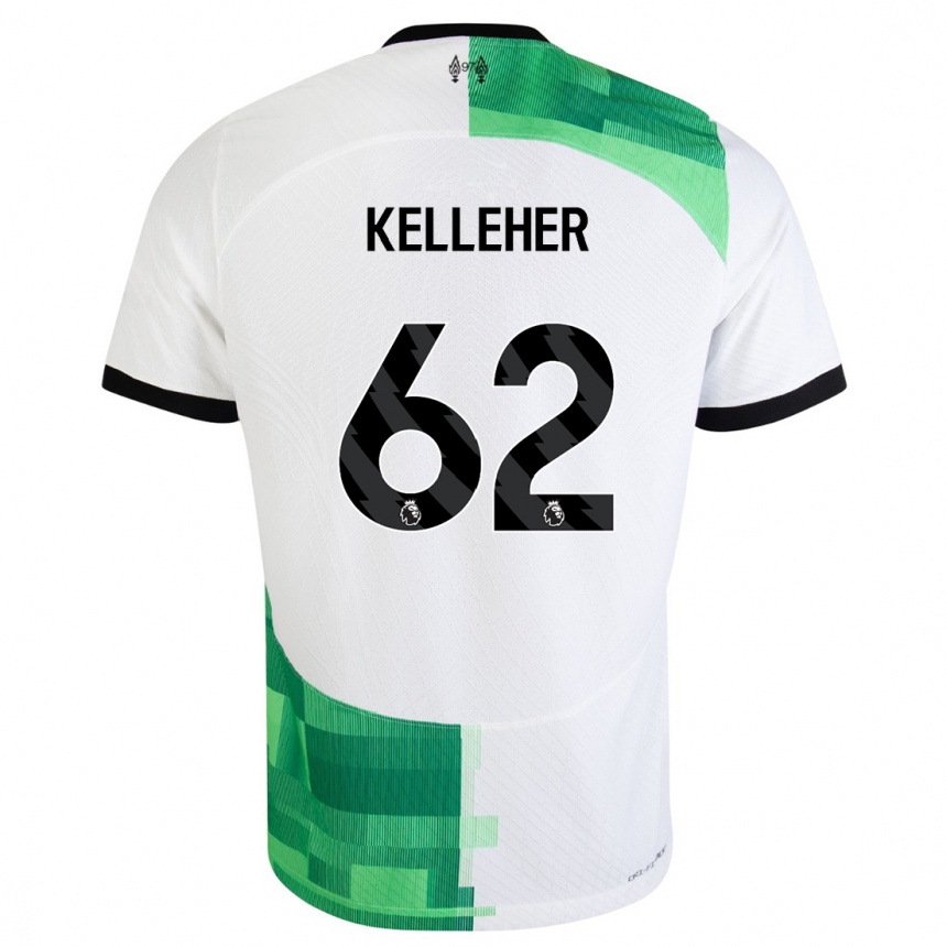 キッズフットボールクィービーン・ケレハー#62ホワイトグリーンアウェイシャツ2023/24ジャージーユニフォーム