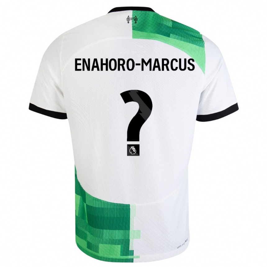 キッズフットボールルイス・エナホロ＝マーカス#0ホワイトグリーンアウェイシャツ2023/24ジャージーユニフォーム