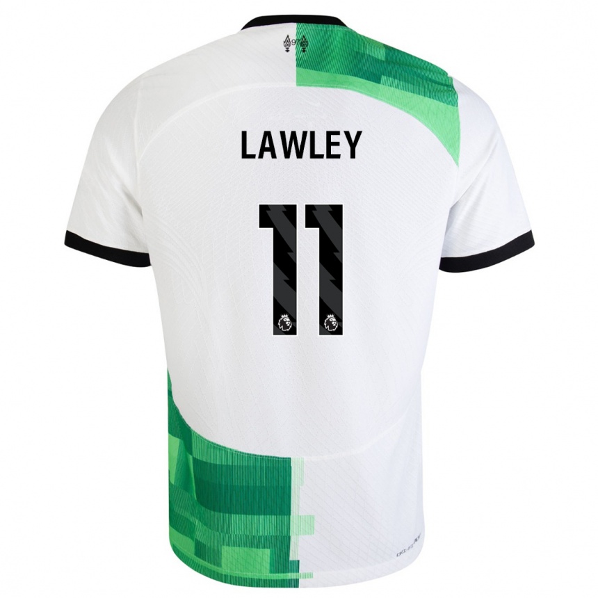 キッズフットボールメリッサ・ロウリー#11ホワイトグリーンアウェイシャツ2023/24ジャージーユニフォーム