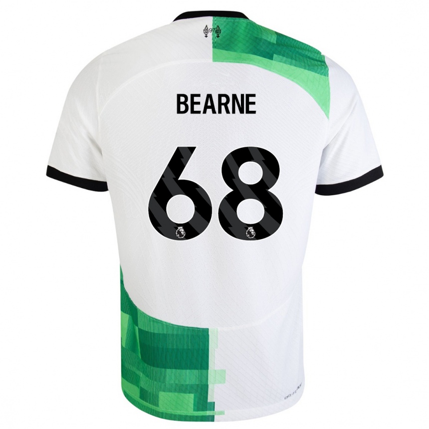 キッズフットボールジャック・ベアルン#68ホワイトグリーンアウェイシャツ2023/24ジャージーユニフォーム