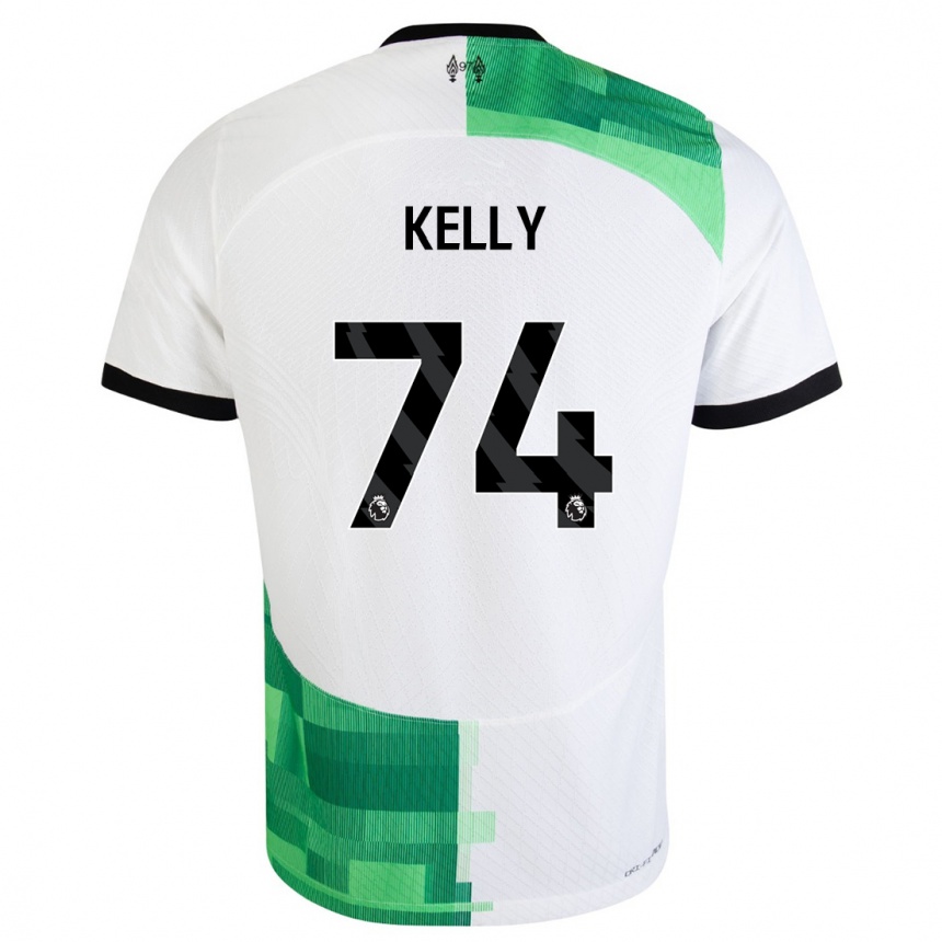 キッズフットボールオスカー・ケリー#74ホワイトグリーンアウェイシャツ2023/24ジャージーユニフォーム