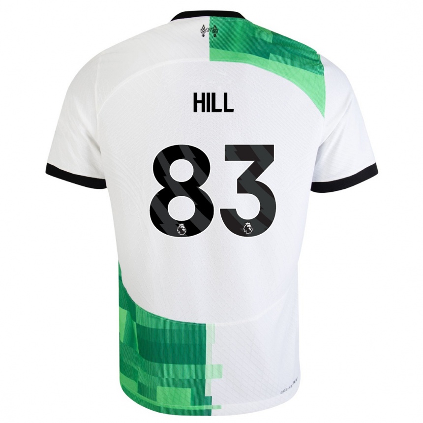 キッズフットボールトーマス・ヒル#83ホワイトグリーンアウェイシャツ2023/24ジャージーユニフォーム
