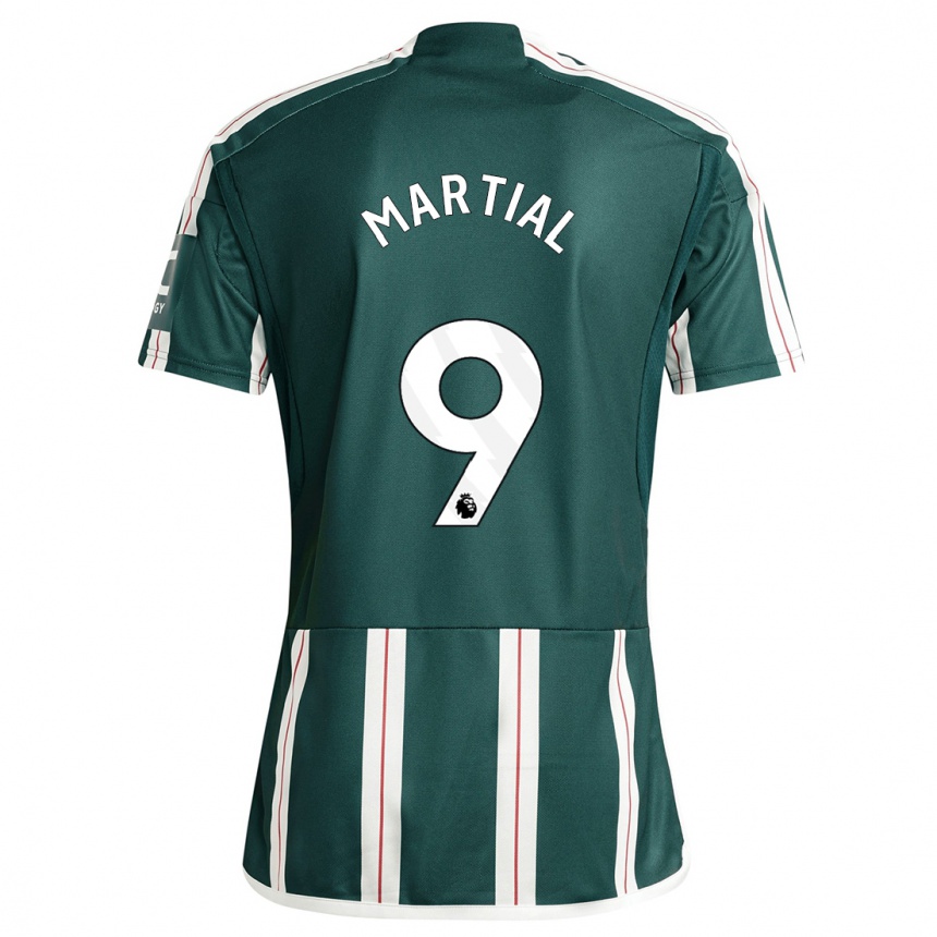 キッズフットボールアントニー・マルシャル#9濃い緑色アウェイシャツ2023/24ジャージーユニフォーム