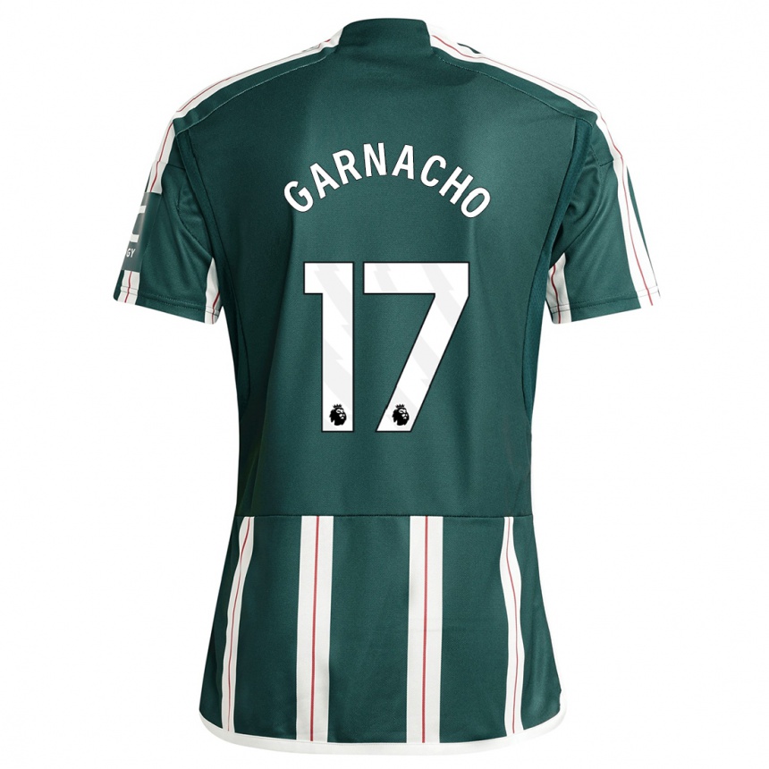 キッズフットボールアレハンドロ・ガルナチョ#17濃い緑色アウェイシャツ2023/24ジャージーユニフォーム