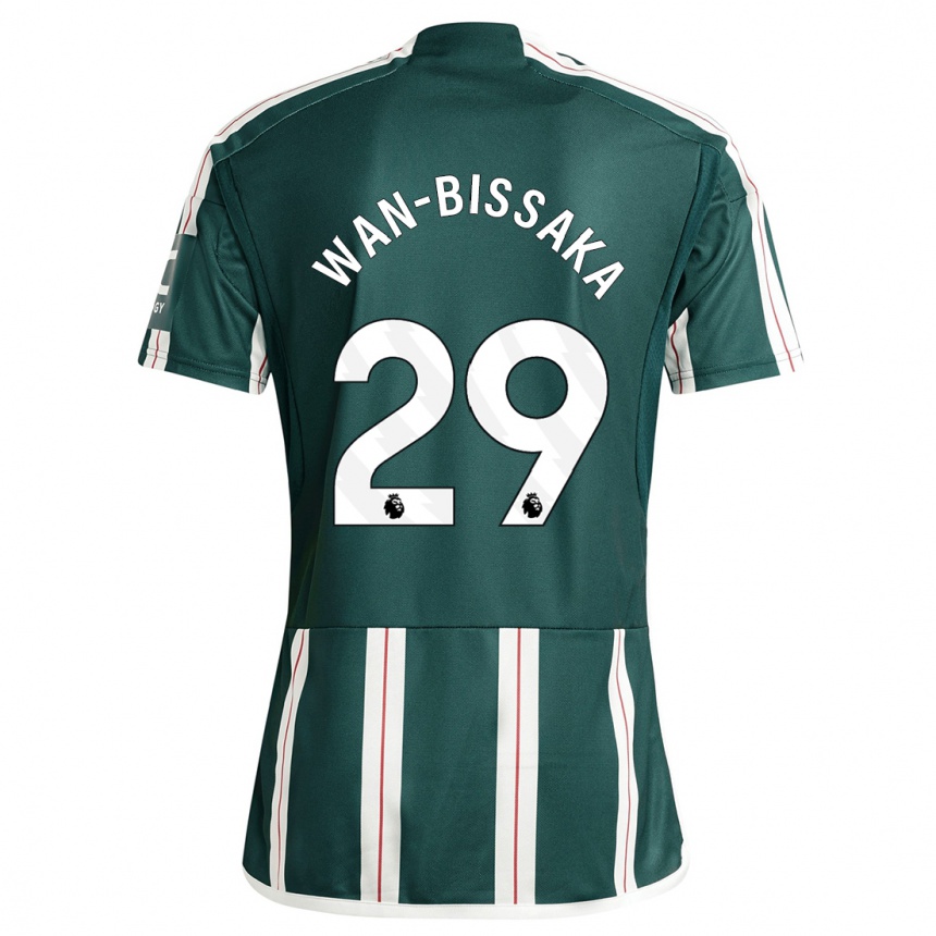 キッズフットボールアーロン・ワン＝ビサカ#29濃い緑色アウェイシャツ2023/24ジャージーユニフォーム